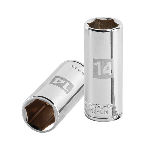 13208 - Dado largo de 14 mm, 6 puntas, cuadro 1/4', Truper