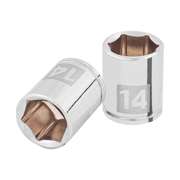 100967 - Dado de 14 mm, 6 puntas, cuadro 1/4', Truper