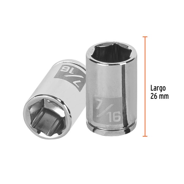 13161 - Dado de 7/16', 6 puntas, cuadro 1/4', Truper