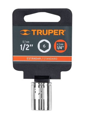 D-1416E1.jpg 13162 - Dado de 1/2', 6 puntas, cuadro 1/4', Truper