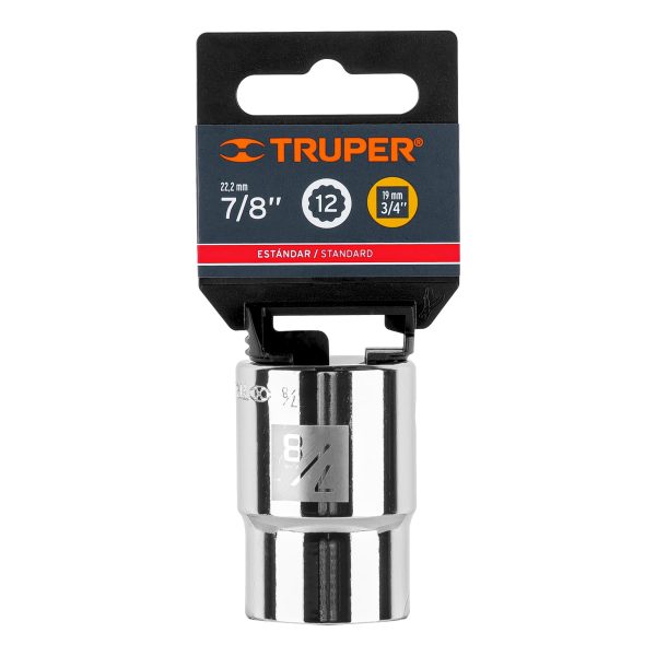 13852 - Dado de 7/8', 12 puntas, cuadro 3/4', Truper