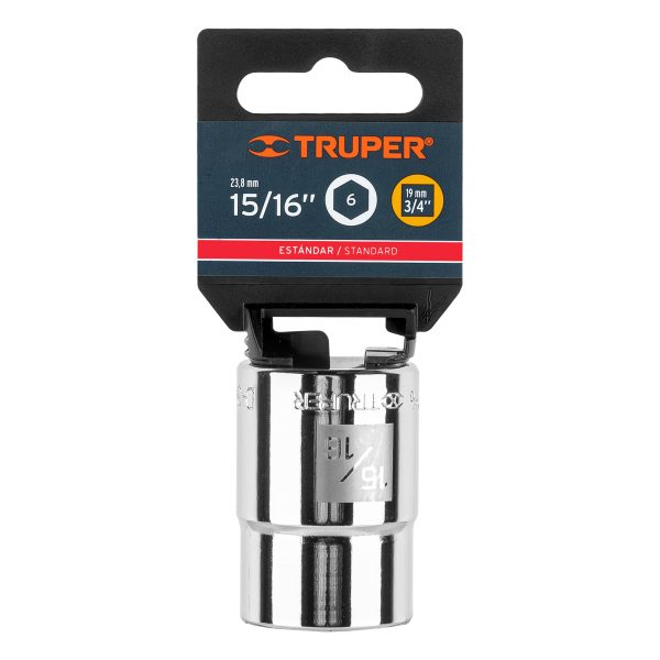 13823 - Dado de 15/16', 6 puntas, cuadro 3/4', Truper