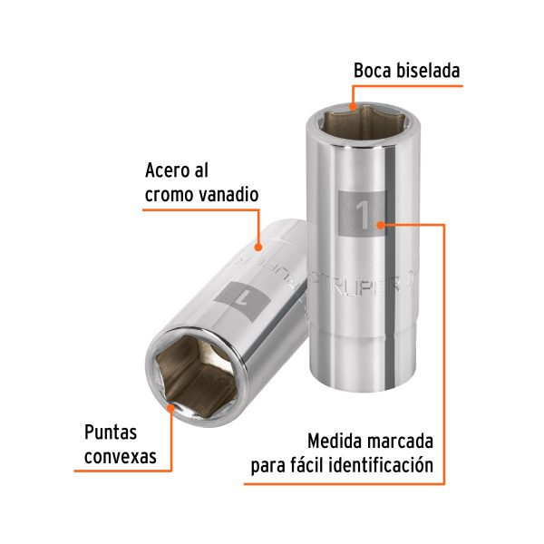 19343 - Dado largo de 1', 6 puntas, cuadro 3/4', Truper