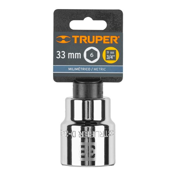 14983 - Dado de 33 mm, 6 puntas, cuadro 3/4', Truper