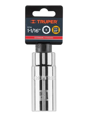 D-3434-HLE1.jpg 19344 - Dado largo de 1-1/16', 6 puntas, cuadro 3/4', Truper