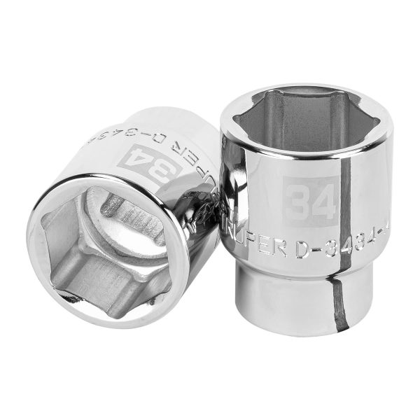 14985 - Dado de 34 mm, 6 puntas, cuadro 3/4', Truper