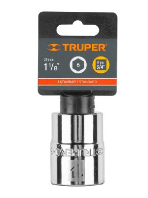 13826 - Dado de 1-1/8', 6 puntas, cuadro 3/4', Truper