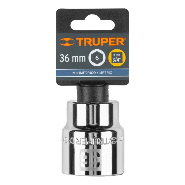 14987 - Dado de 36 mm, 6 puntas, cuadro 3/4', Truper