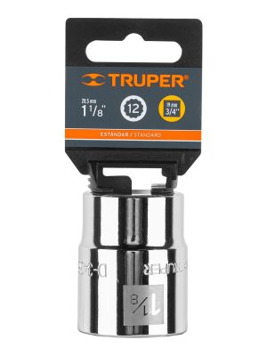 13856 - Dado de 1-1/8', 12 puntas, cuadro 3/4', Truper