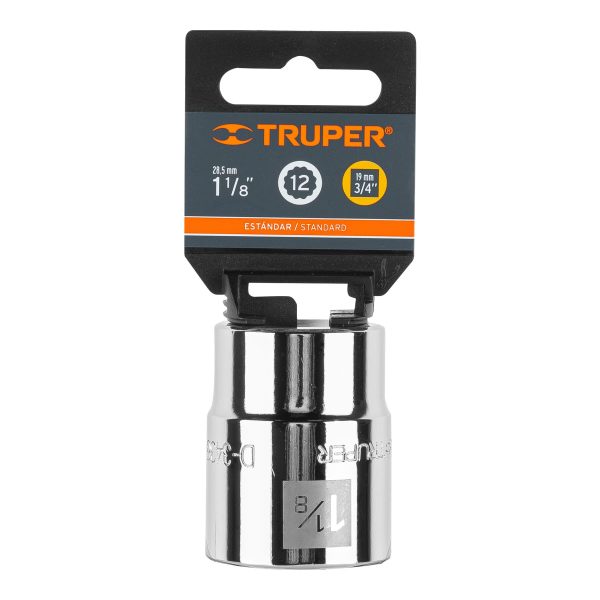 13856 - Dado de 1-1/8', 12 puntas, cuadro 3/4', Truper