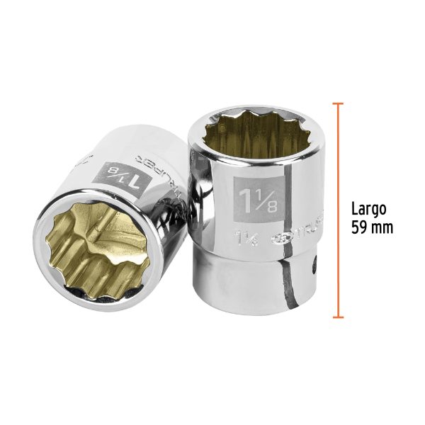 13856 - Dado de 1-1/8', 12 puntas, cuadro 3/4', Truper