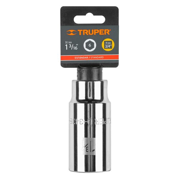 13886 - Dado largo de 1-3/16', 6 puntas, cuadro 3/4', Truper