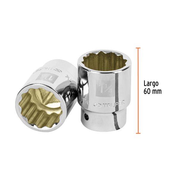 13858 - Dado de 1-1/4', 12 puntas, cuadro 3/4', Truper