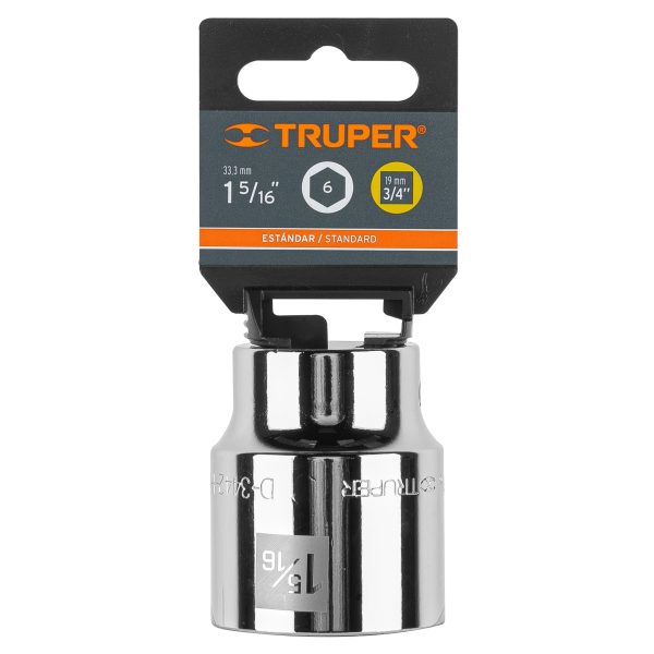 13829 - Dado de 1-5/16', 6 puntas, cuadro 3/4', Truper