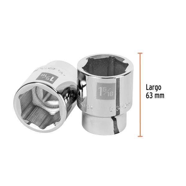 13829 - Dado de 1-5/16', 6 puntas, cuadro 3/4', Truper