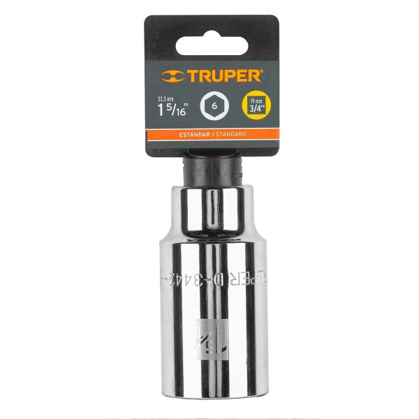 13888 - Dado largo de 1-5/16', 6 puntas, cuadro 3/4', Truper