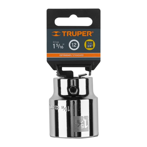 13859 - Dado de 1-5/16', 12 puntas, cuadro 3/4', Truper