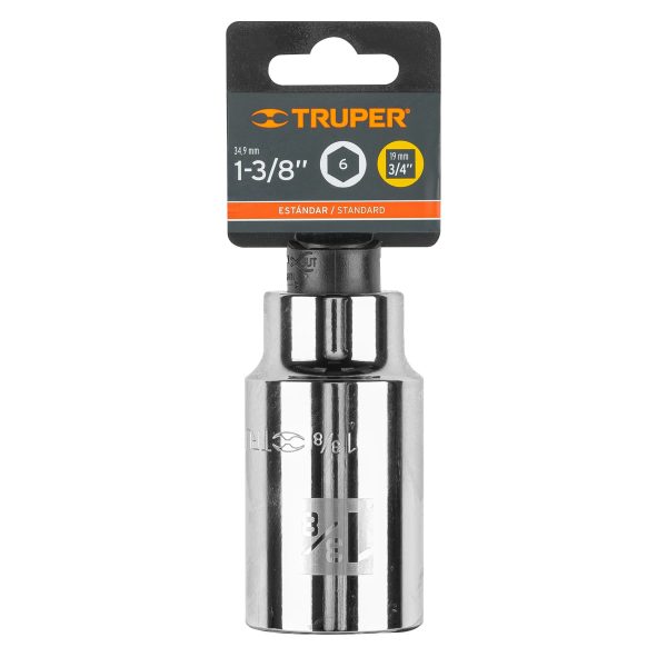 19346 - Dado largo de 1 3/8', 6 puntas, cuadro 3/4', Truper