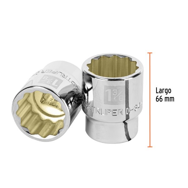 13860 - Dado de 1-3/8', 12 puntas, cuadro 3/4', Truper