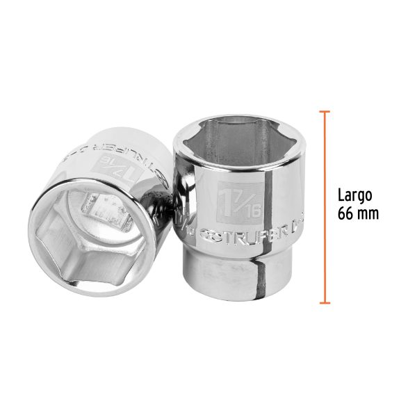 13831 - Dado de 1-7/16', 6 puntas, cuadro 3/4', Truper