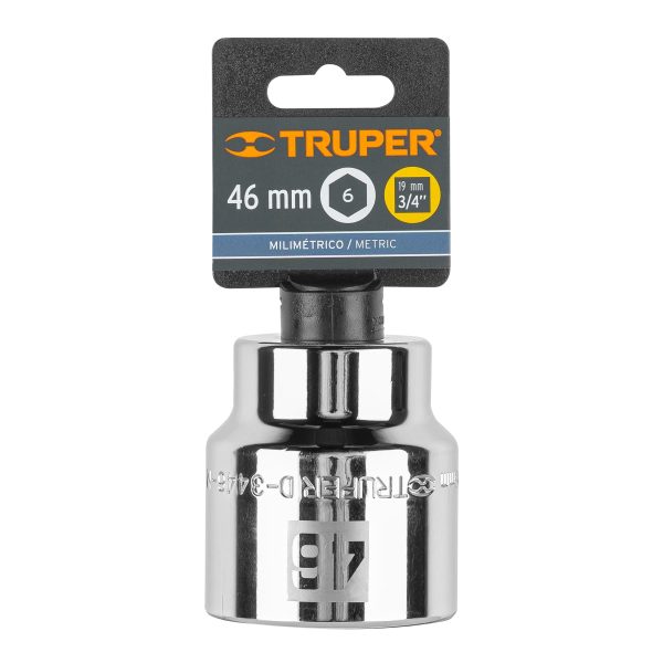14995 - Dado de 46 mm, 6 puntas, cuadro 3/4', Truper