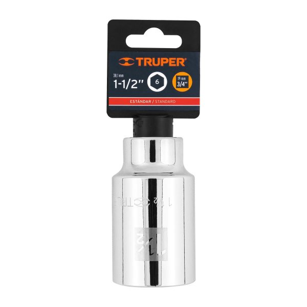 19347 - Dado largo de 1-1/2', 6 puntas, cuadro 3/4', Truper