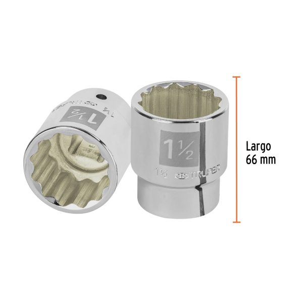 13862 - Dado de 1-1/2', 12 puntas, cuadro 3/4', Truper