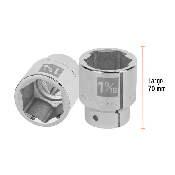 13833 - Dado de 1-9/16', 6 puntas, cuadro 3/4', Truper