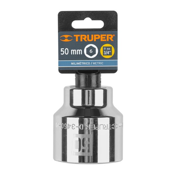 14997 - Dado de 50 mm, 6 puntas, cuadro 3/4', Truper