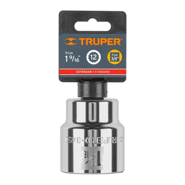 13863 - Dado de 1-9/16', 12 puntas, cuadro 3/4', Truper