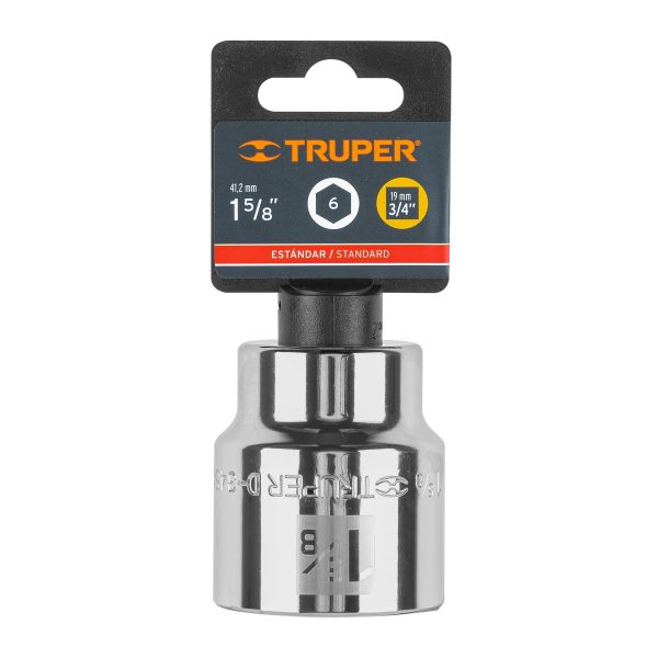 13834 - Dado de 1-5/8', 6 puntas, cuadro 3/4', Truper