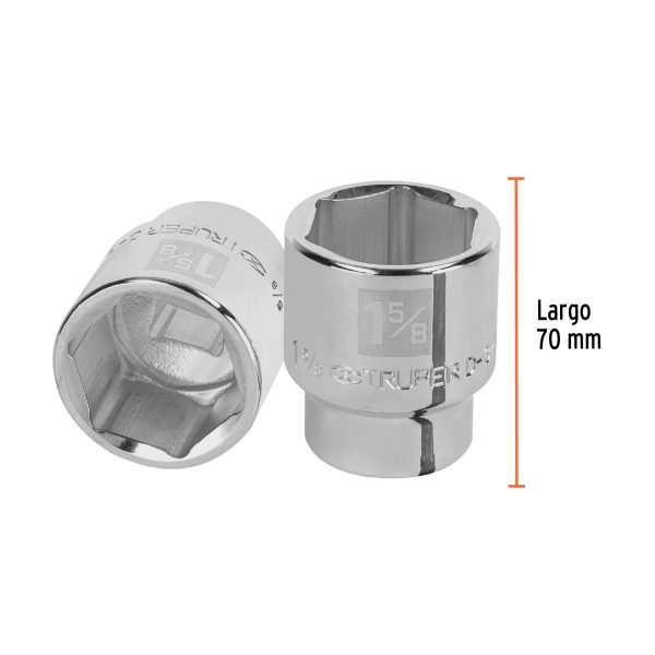 13834 - Dado de 1-5/8', 6 puntas, cuadro 3/4', Truper