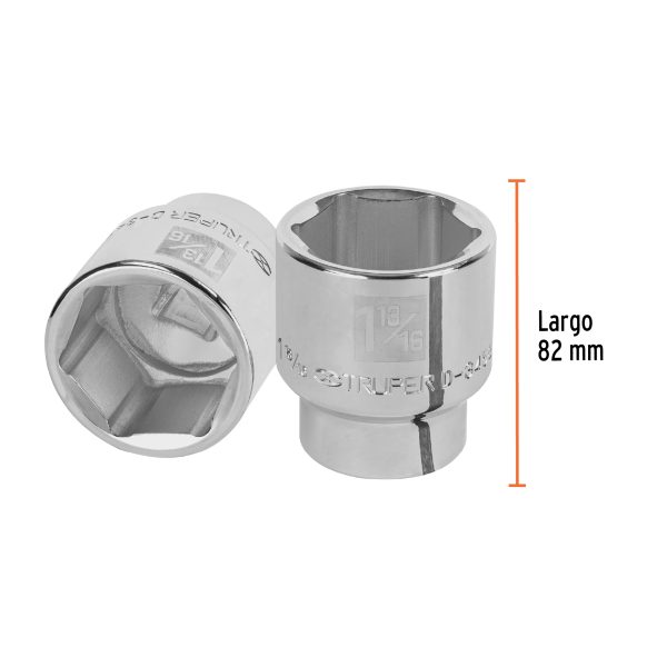 13837 - Dado de 1-13/16', 6 puntas, cuadro 3/4', Truper