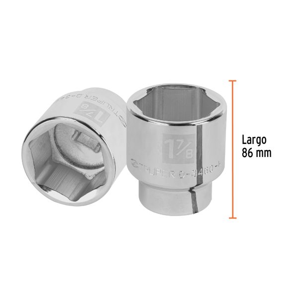 13838 - Dado de 1-7/8', 6 puntas, cuadro 3/4', Truper
