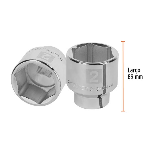 13840 - Dado de 2', 6 puntas, cuadro 3/4', Truper