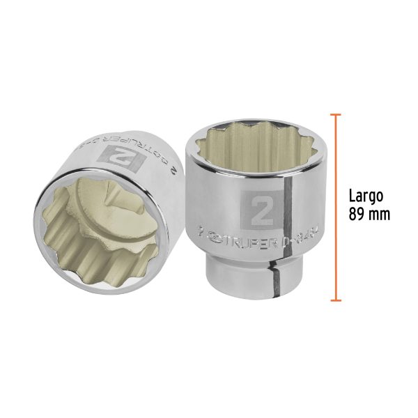 13869 - Dado de 2', 12 puntas, cuadro 3/4', Truper