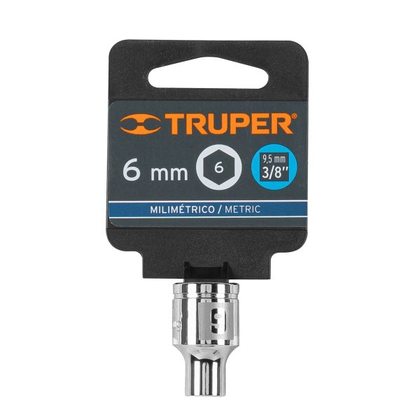 13670 - Dado de 6 mm, 6 puntas, cuadro 3/8', Truper