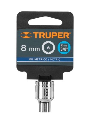 13672 - Dado de 8 mm, 6 puntas, cuadro 3/8', Truper