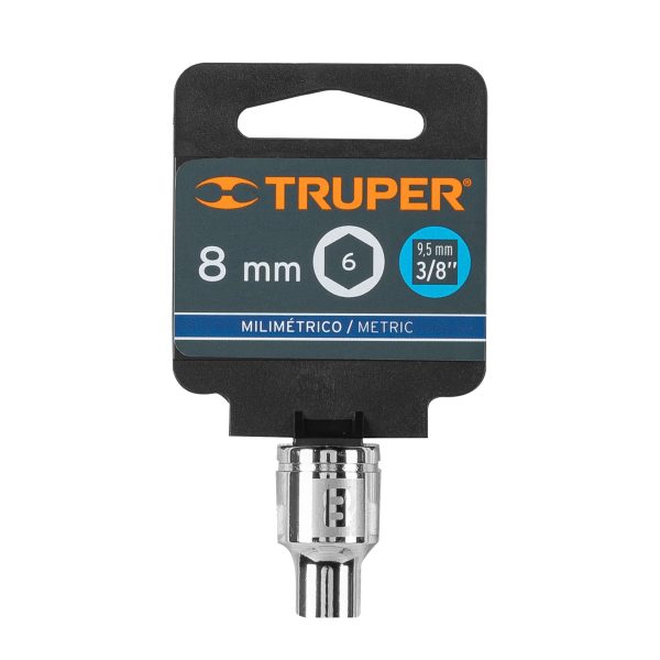 13672 - Dado de 8 mm, 6 puntas, cuadro 3/8', Truper