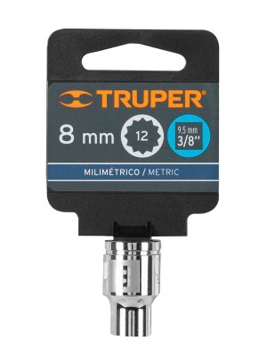 13628 - Dado de 8 mm, 12 puntas, cuadro 3/8', Truper