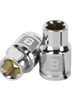 13673 - Dado de 9 mm, 6 puntas, cuadro 3/8', Truper