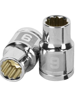 13629 - Dado de 9 mm, 12 puntas, cuadro 3/8', Truper