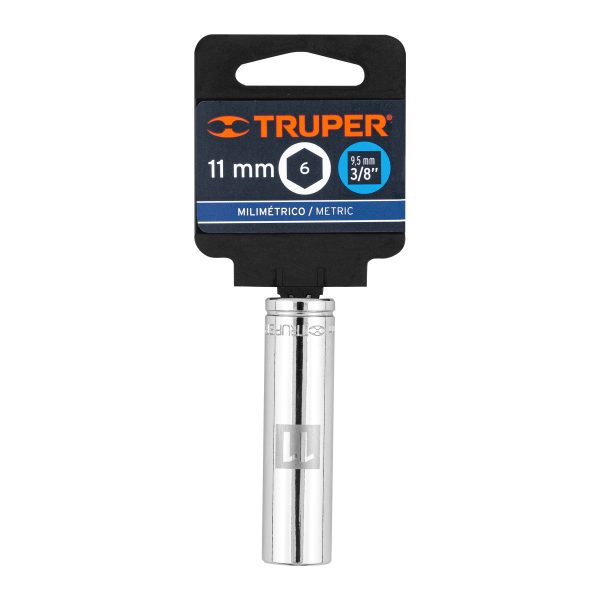 13771 - Dado largo de 11 mm, 6 puntas, cuadro 3/8', Truper