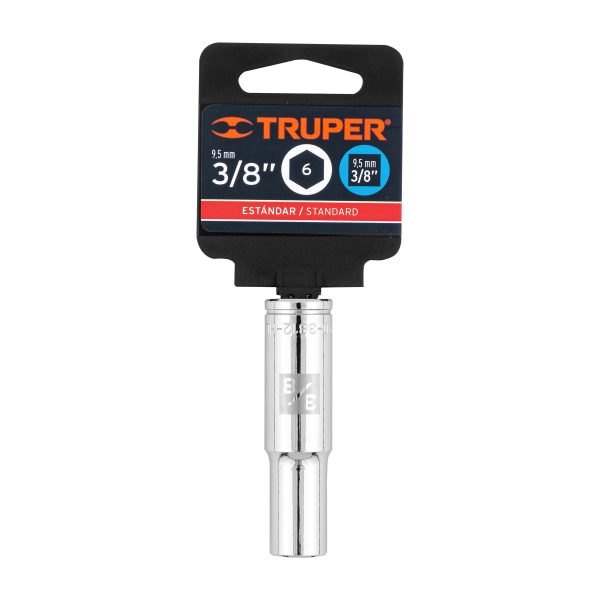 13712 - Dado largo de 3/8', 6 puntas, cuadro 3/8', Truper