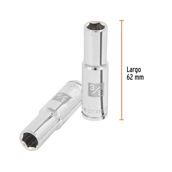 13712 - Dado largo de 3/8', 6 puntas, cuadro 3/8', Truper