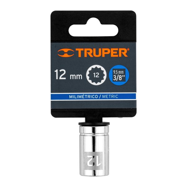 13632 - Dado de 12 mm, 12 puntas, cuadro 3/8', Truper