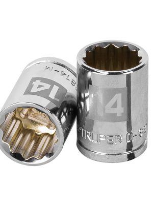 13634 - Dado de 14 mm, 12 puntas, cuadro 3/8', Truper