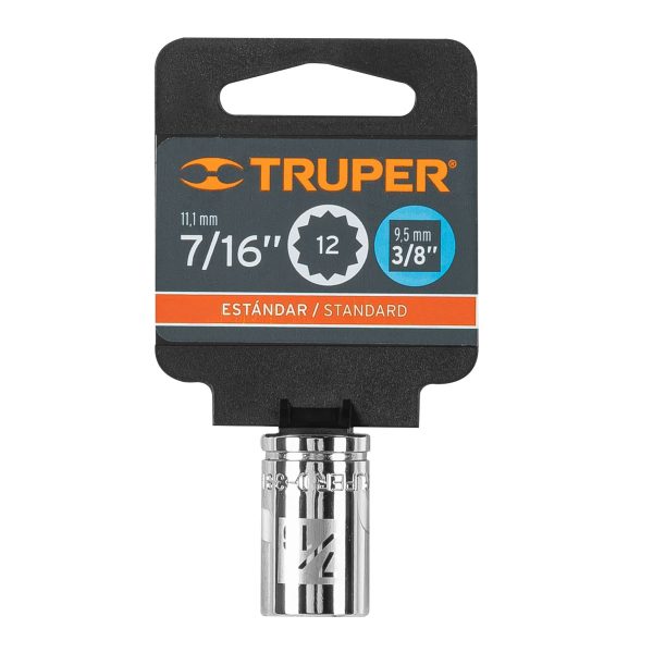 13583 - Dado de 7/16', 12 puntas, cuadro 3/8', Truper