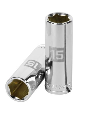 13775 - Dado largo de 15 mm, 6 puntas, cuadro 3/8', Truper