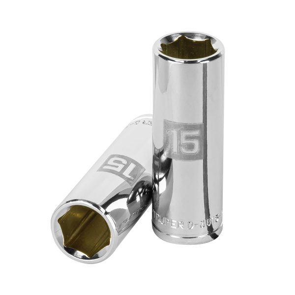 13775 - Dado largo de 15 mm, 6 puntas, cuadro 3/8', Truper